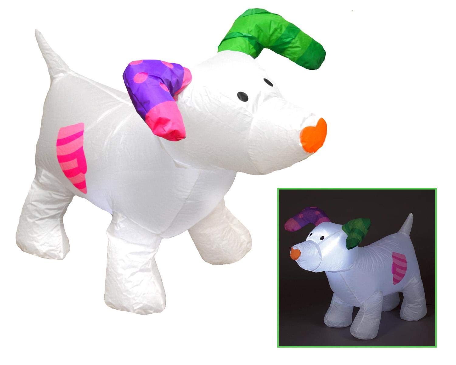 Yöl White The Snowdog Inflatable Figure Air Blown Led Christmas Decoration Garden Outdoor 85Cm