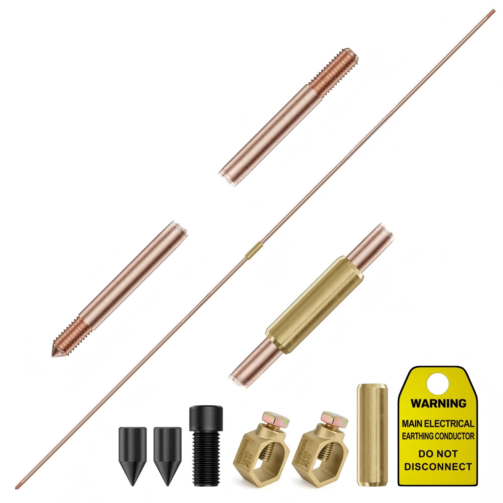 2,4m Erdungsstab-Set, M16 Kupferbeschichtet, Sektional