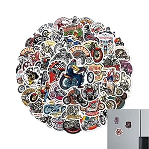 Qmisify Motorrad Aufkleber Set, 50 Stück