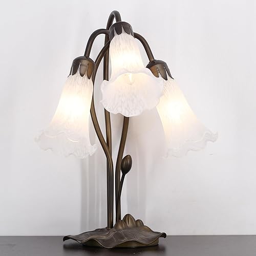 Miniatura 7 de Lily - Pantalla de cristal de tulipán nublado para lámpara de cristal de repuesto para mesa estilo Tiffany