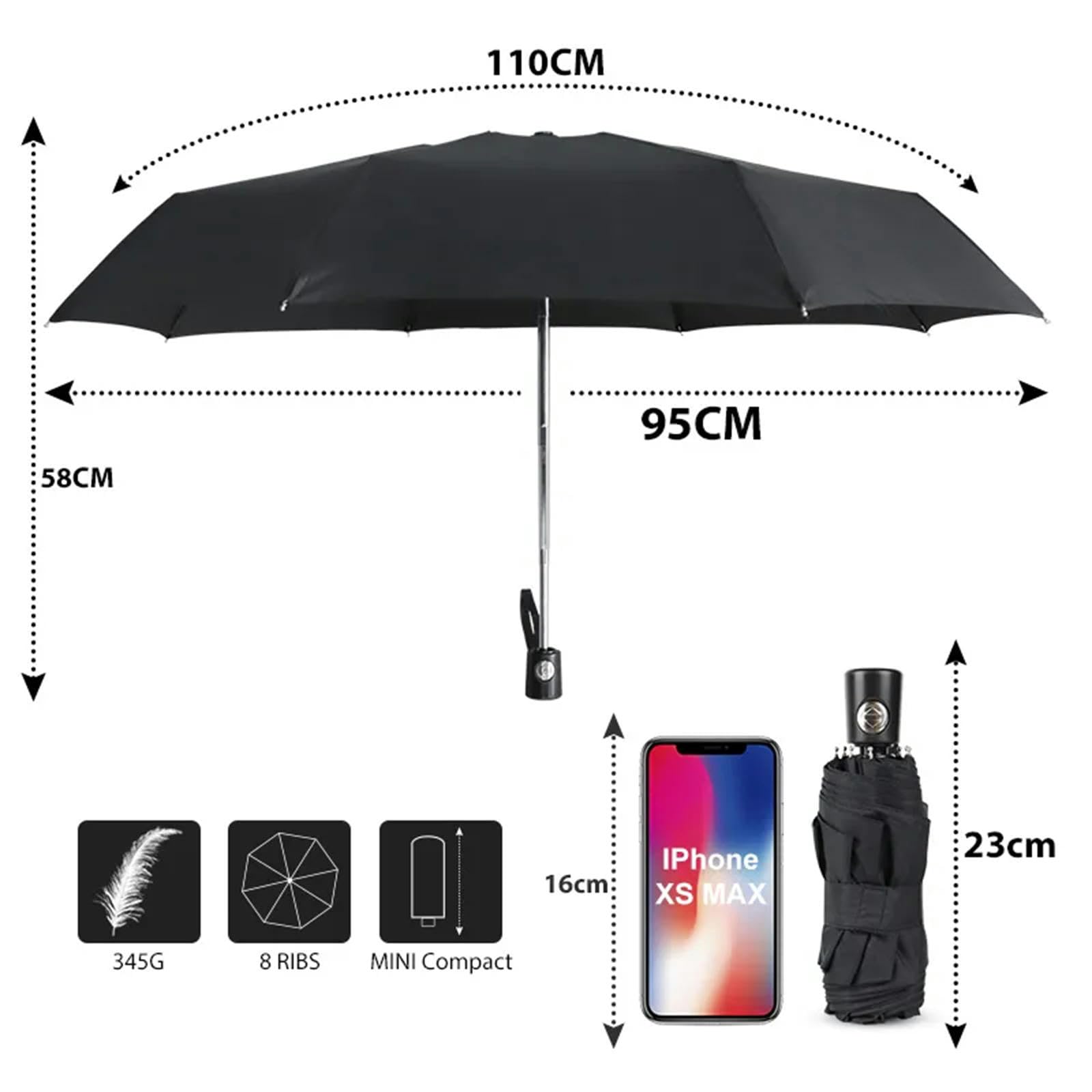 MdybF Ombrello Mini Ombrello Tascabile Automatico Piccolo Viaggio Ombrello Parasol Outdoor Portatile-Nero