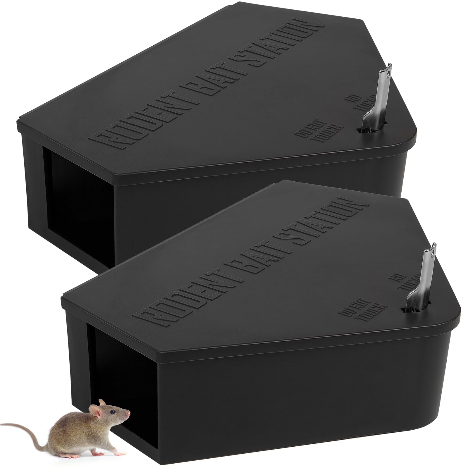 Anblak 2 Pack Rat Station Box with Keys, Rodent Station Keeps Rats Away, Keeps Children and Pets Safe, Key Unlocking, Reusable & Long-Lasting, Indoor & Outdoor