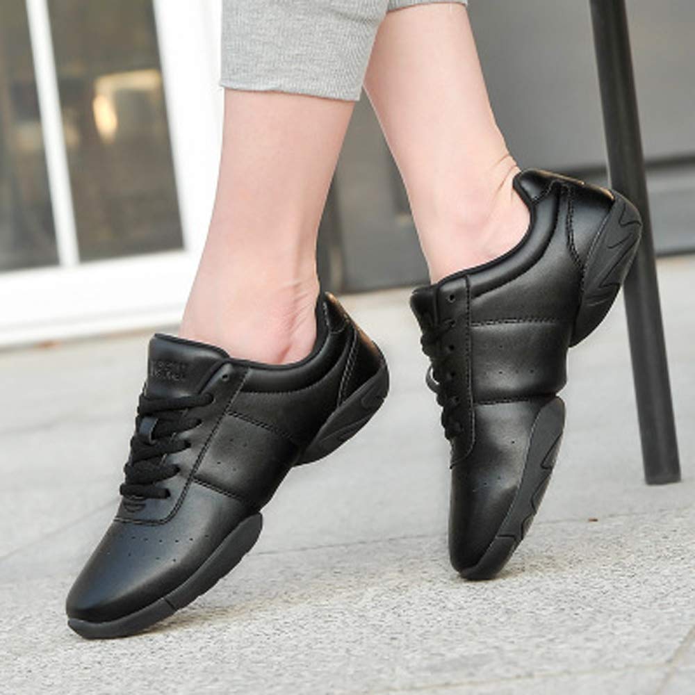 Scarpe da ginnastica da donna, con lacci, per sport, aerobica, cheerleader, allenamento e danza