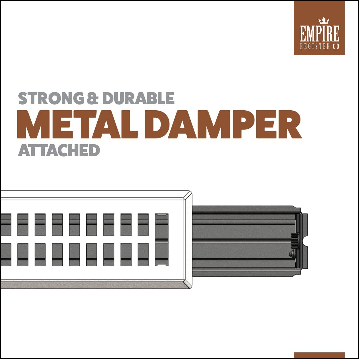 Empire Register Co, Vent Cover - 2x10 inch, Modern Contemporary Design, Textured Black Finish, Heavy Duty Floor Vent Covers, Metal Damper Attached. Vent Covers for Home Floor only. - - 