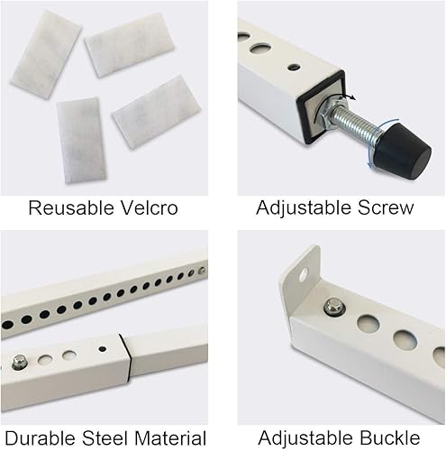 Miniatura 5 de Jeacent Barra de seguridad ajustable para ventana, cerradura de puerta de patio, acero resistente, se extiende de 15 1/2 pulgadas a 29 1/2 pulgadas