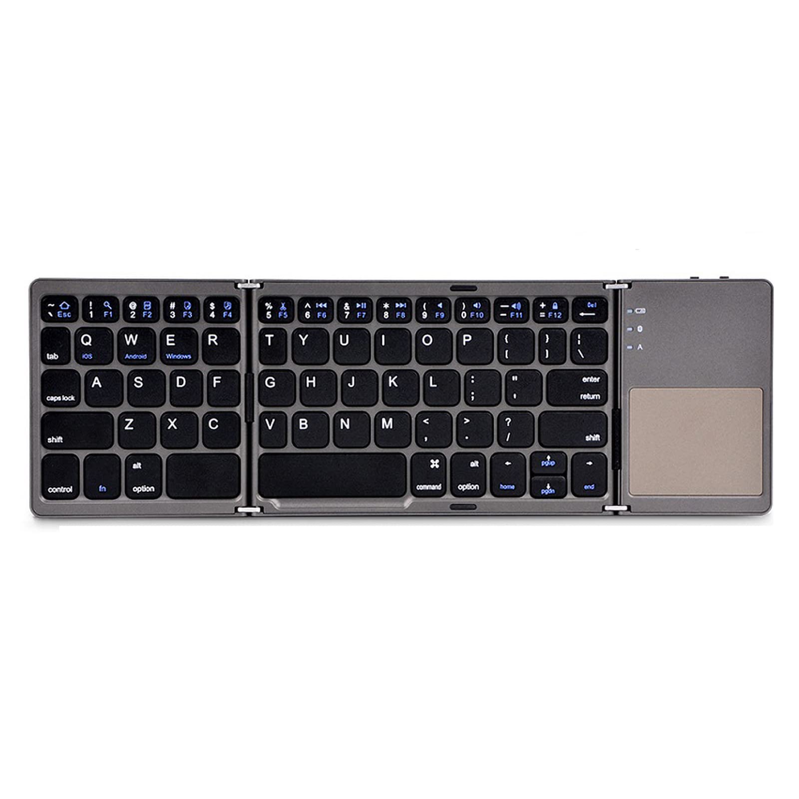 Clavier pliable externe portable noir pour ordinateur portable avec trackpad mince ultra léger