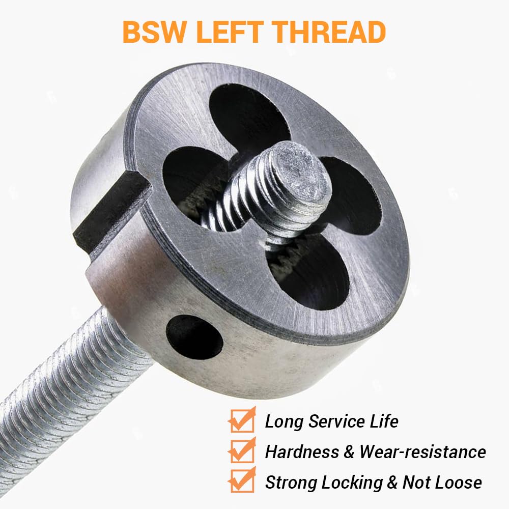 1 pz 1/8"-40 BSW Filiera filettata rotonda, filiera filettata a macchina in acciaio legato destrorso per filettatura, lavorazione stampi, riparazione viti, utensile da taglio