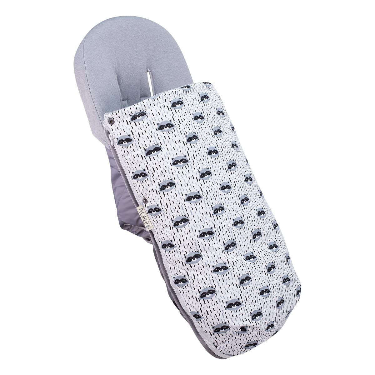 JYOKO KIDS Saco Universal para Cochecito y silla de Paseo, Saco de abrigo para Carrito de Bebé Con Forro de Algodón, Primavera/Entretiempo (RACCOON, ALGODON)