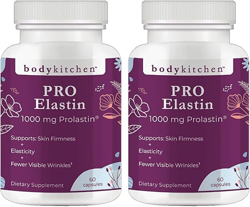 Body Kitchen Pro-Elastina, suplemento de elastina de 1000 mg, ayuda a reducir los signos de envejecimiento, mejora la salud de la piel, firmeza y