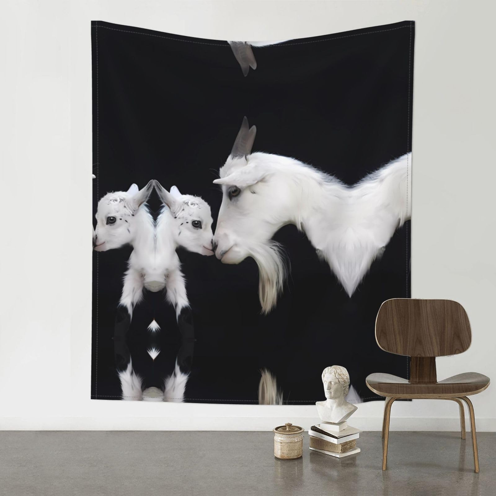 WHJSSF cute sheep with mother Prints 60x51in Wall Tapestry Bohemian Throw Blanket Dorm Decor Beach Picnic Cover