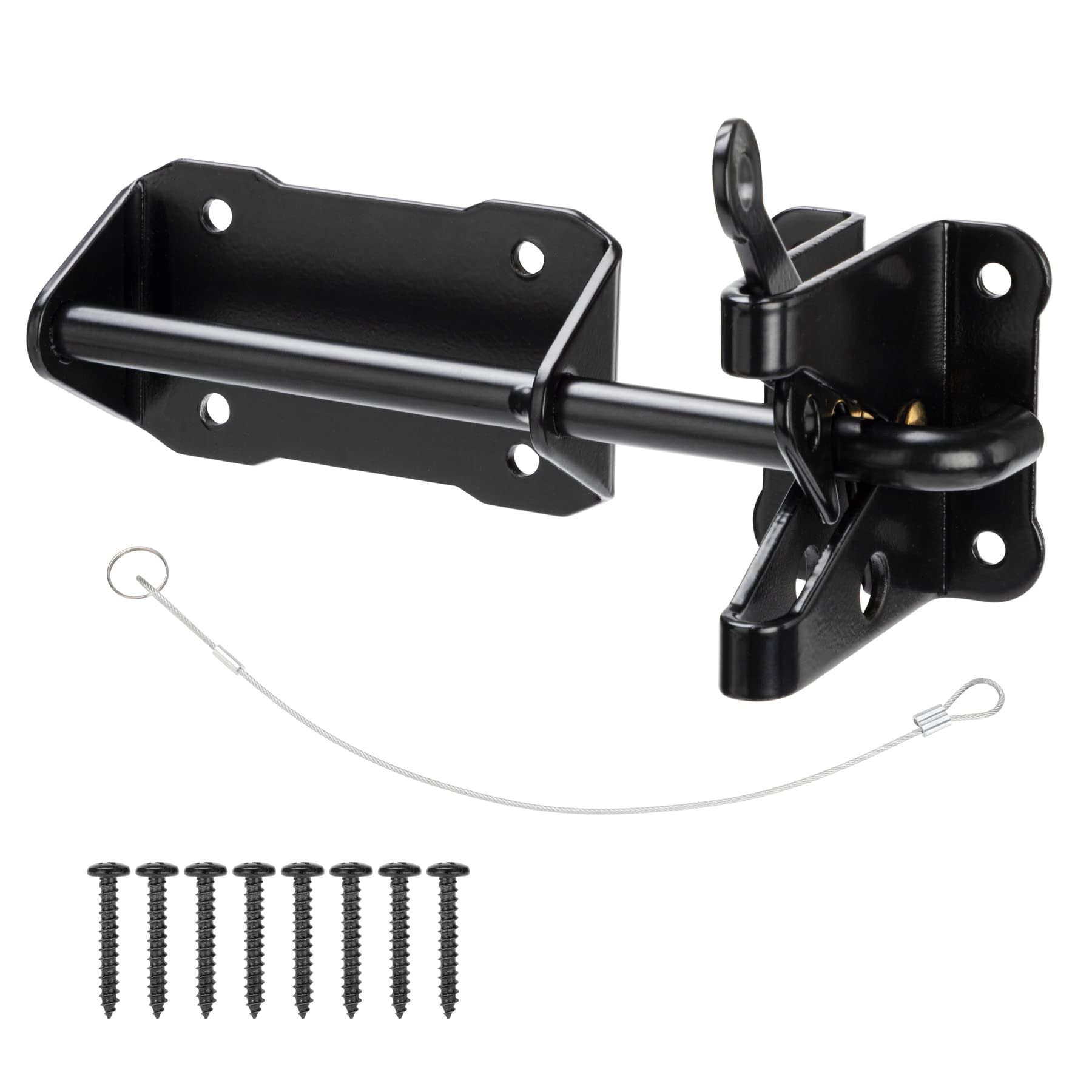 Buy HILLMASTER Heavy Duty Automatic Gate Latch for Wooden Fence with Cable Pull, 7.5" Self