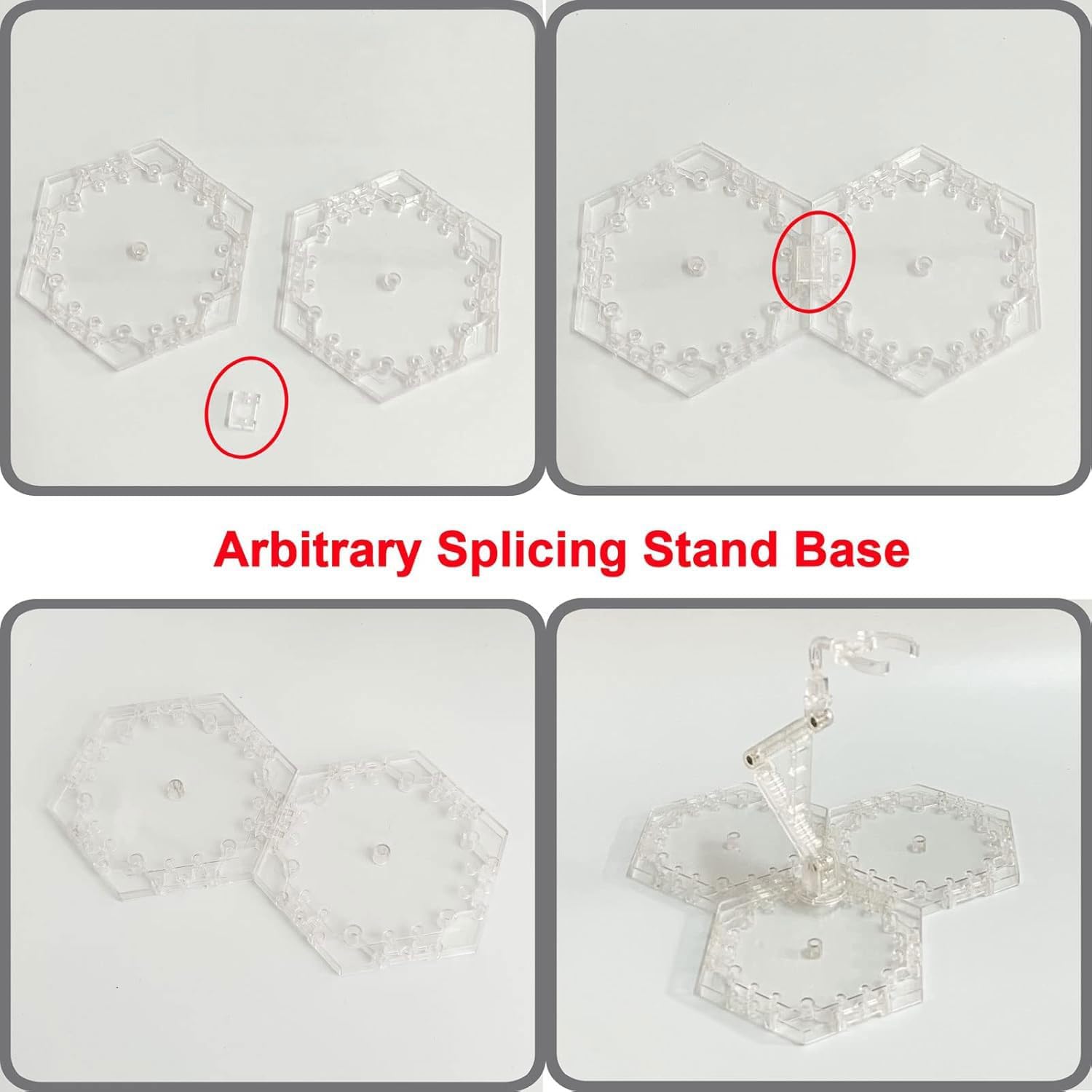 Hobby Model Action Base Display Stand, Gundam Action Figure Stand Compatible with MG RG HG Universal Models (Transparent 3 Sets)