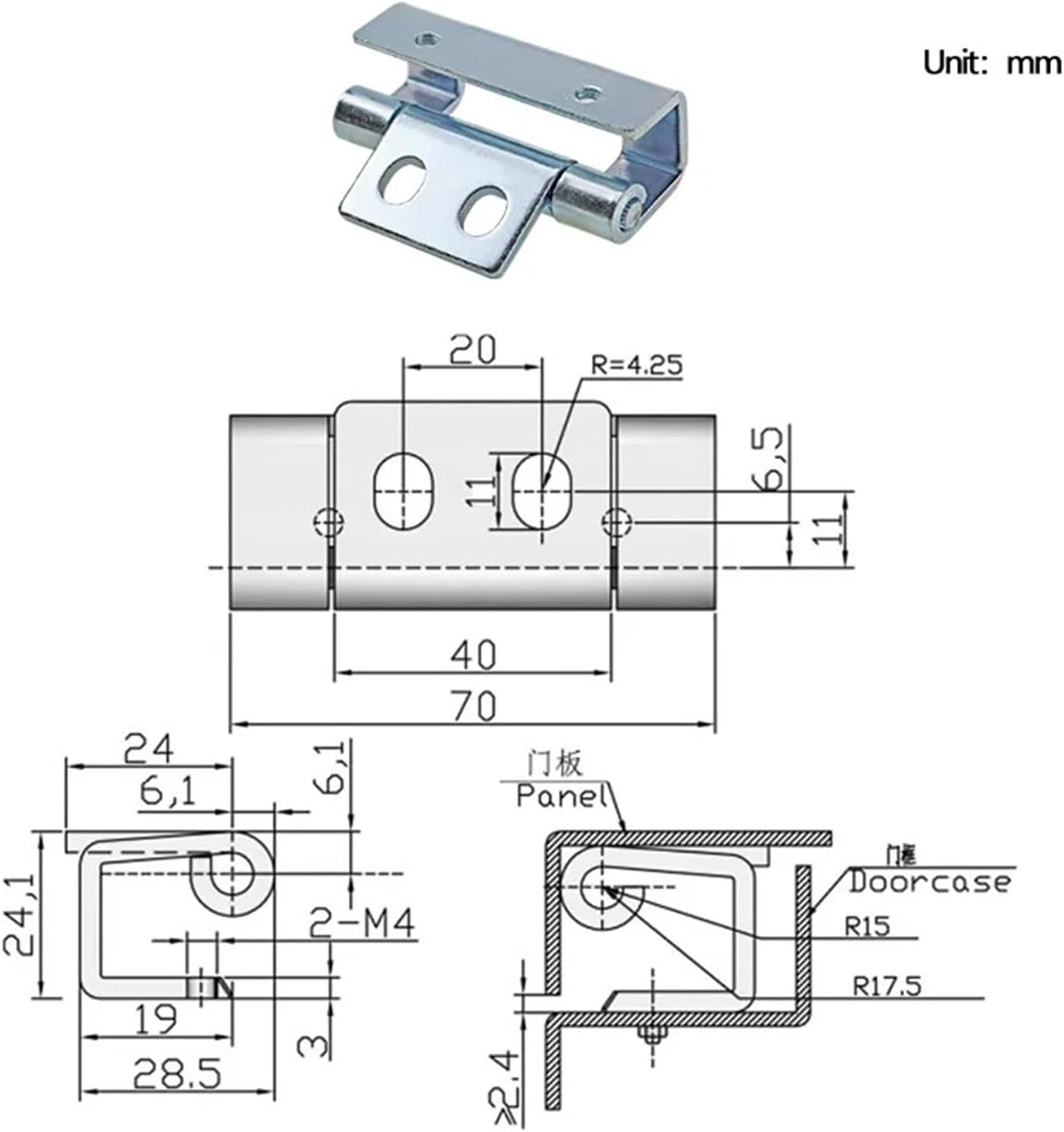 Industrial Toolbox Cabinet Hinge Weitu Control Cabinet Door Hinge Iron Hinge for Mobile 1Pcs