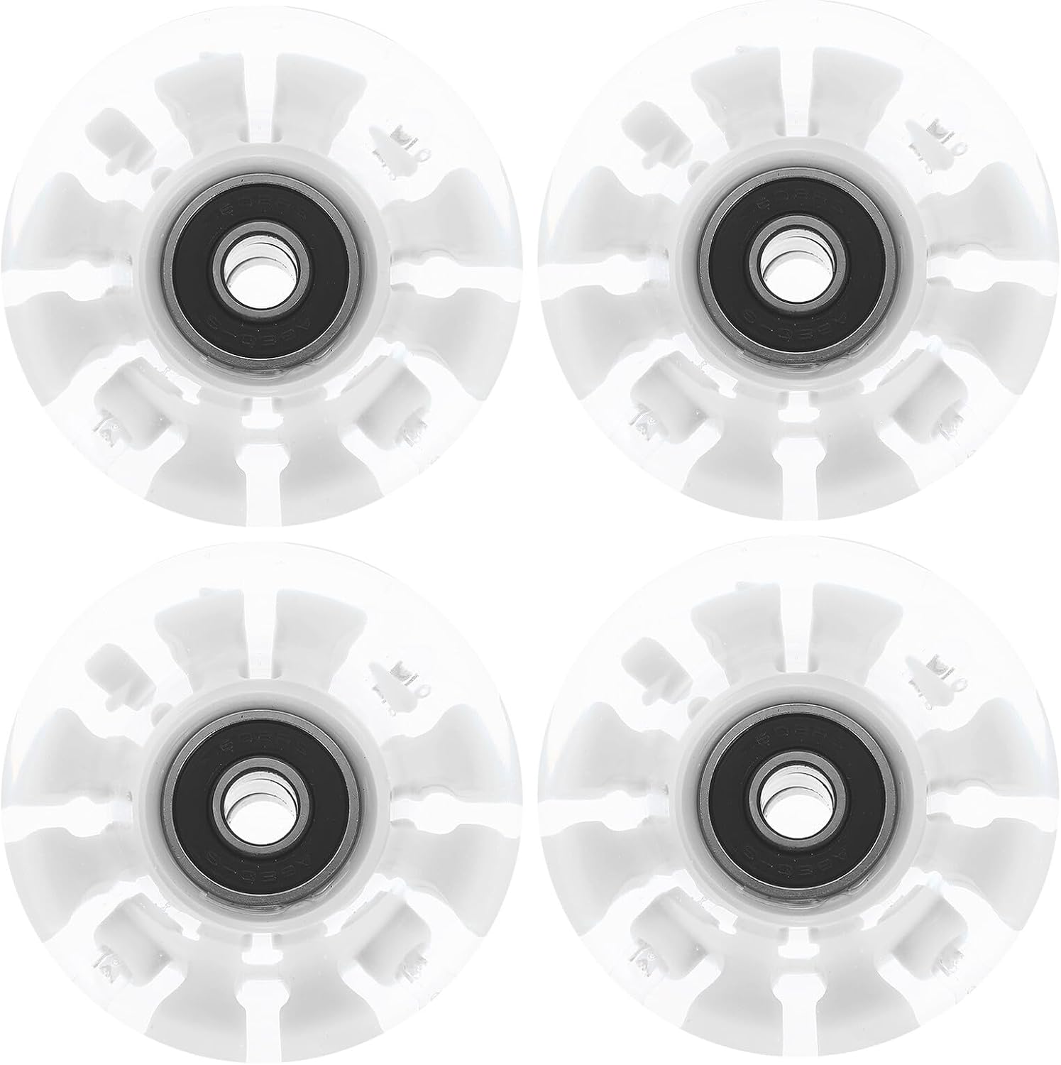 Toyvian 4pcs Roller Skate Wheels Outdoor Light-up Luminous Pu Wheels for Street Skating Teens Accessories Set