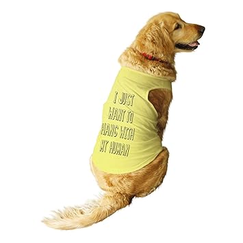 Ruse. Pet I Just Want Round Neck Sleeveless Vest Tank T-Shirt/Tees for Dog Clothes Summer Apparel./Medium (Chubby Pugs, Beagle etc.)