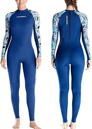 Women's Full Body Rush Guard Swimsuit One Piece Zip Surfing Snorkelling with Sun Suit Swimwear with Sun Protection
