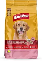 Ração Baw Waw para cães adultos médios e grandes sabor Carne, Frango e Arroz - 10.1kg