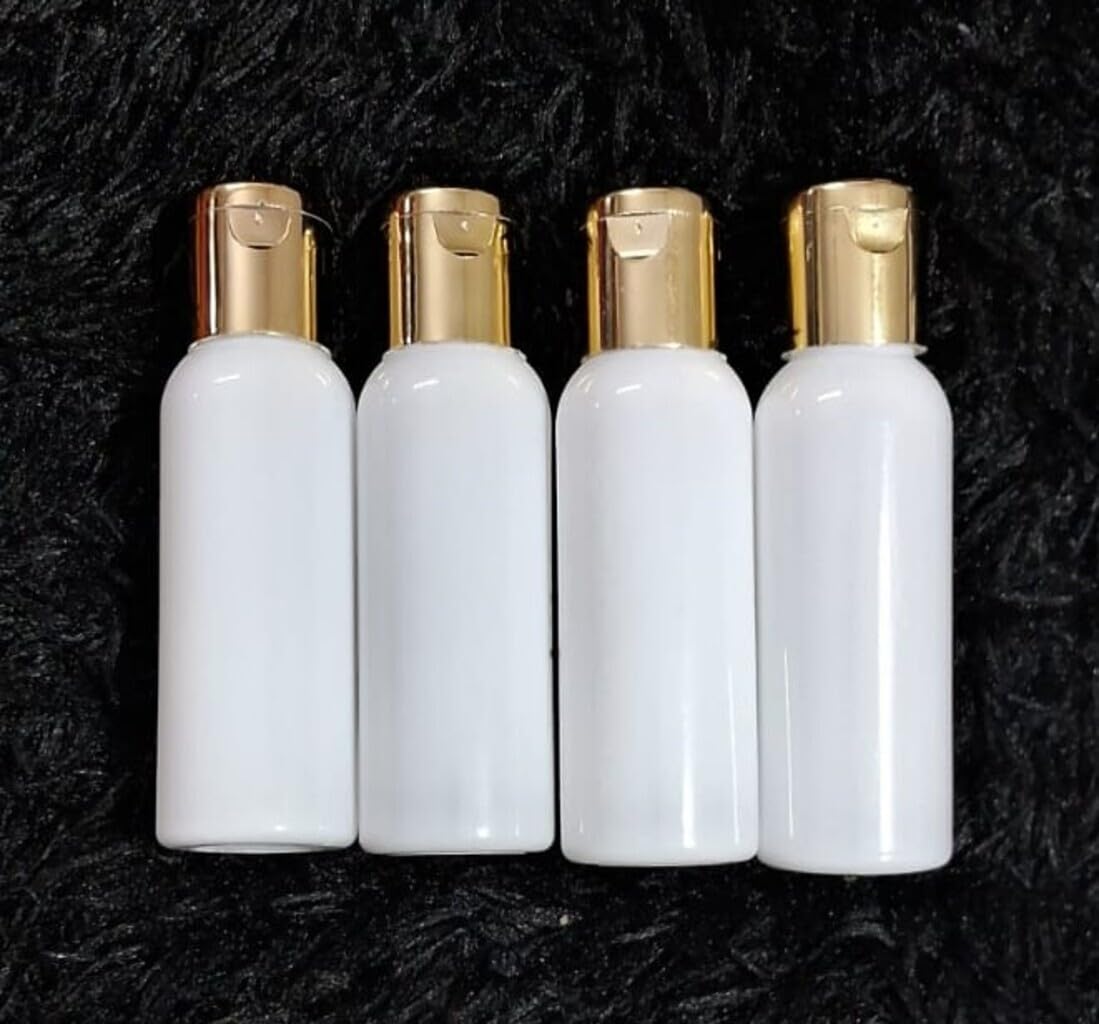 Luxury White Cosmetic Bottle/Skincare Container 100 ml (Pack of 4) | Elegant Gold Flip Cap | Minimal, Opaque, UV Protective & Label-Ready | Elevated Packaging for Modern Skincare Brands-image-34