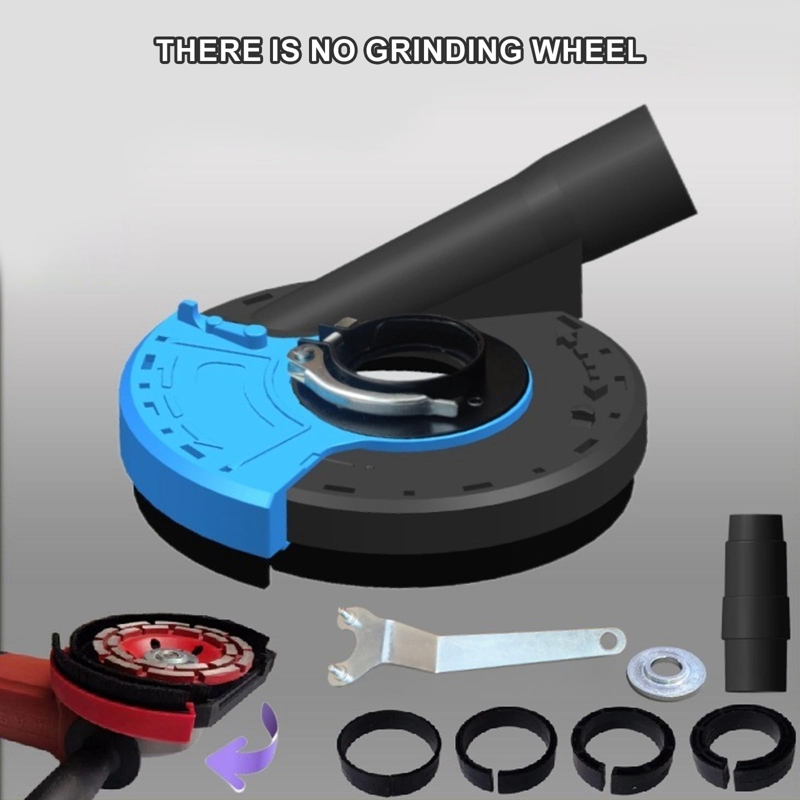 Recoge Polvo Amoladora de 125 mm con Cubierta Antipolvo para Hormigón - Kit Completo para un Trabajo Impecable