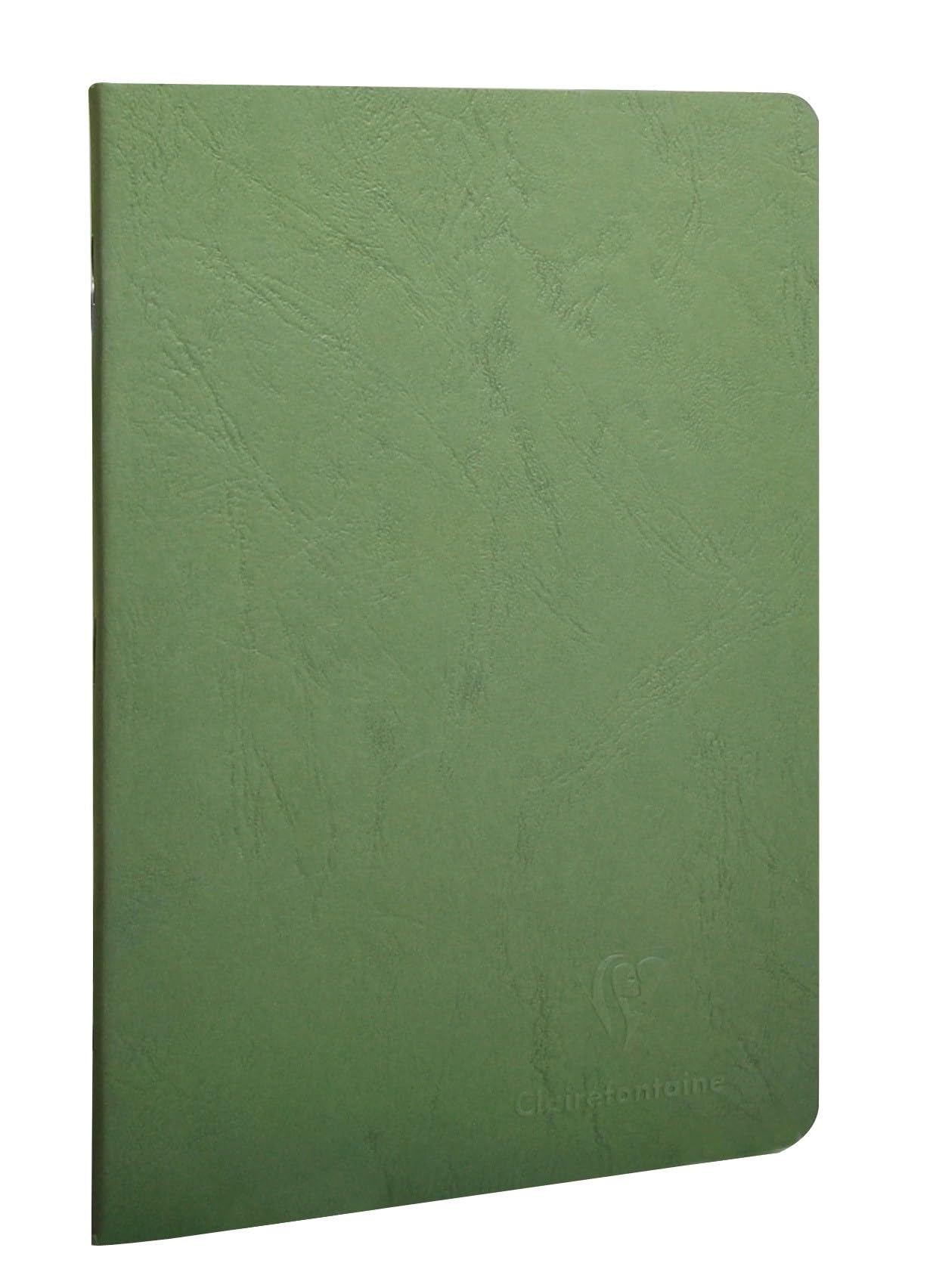 Clairefontaine 733163C Collection Age Bag A Green Stapled Notebook - A5 14,8x21 cm - 96 Lined Pages - White Paper 90 g - Glossy Card Cover Leather Grain