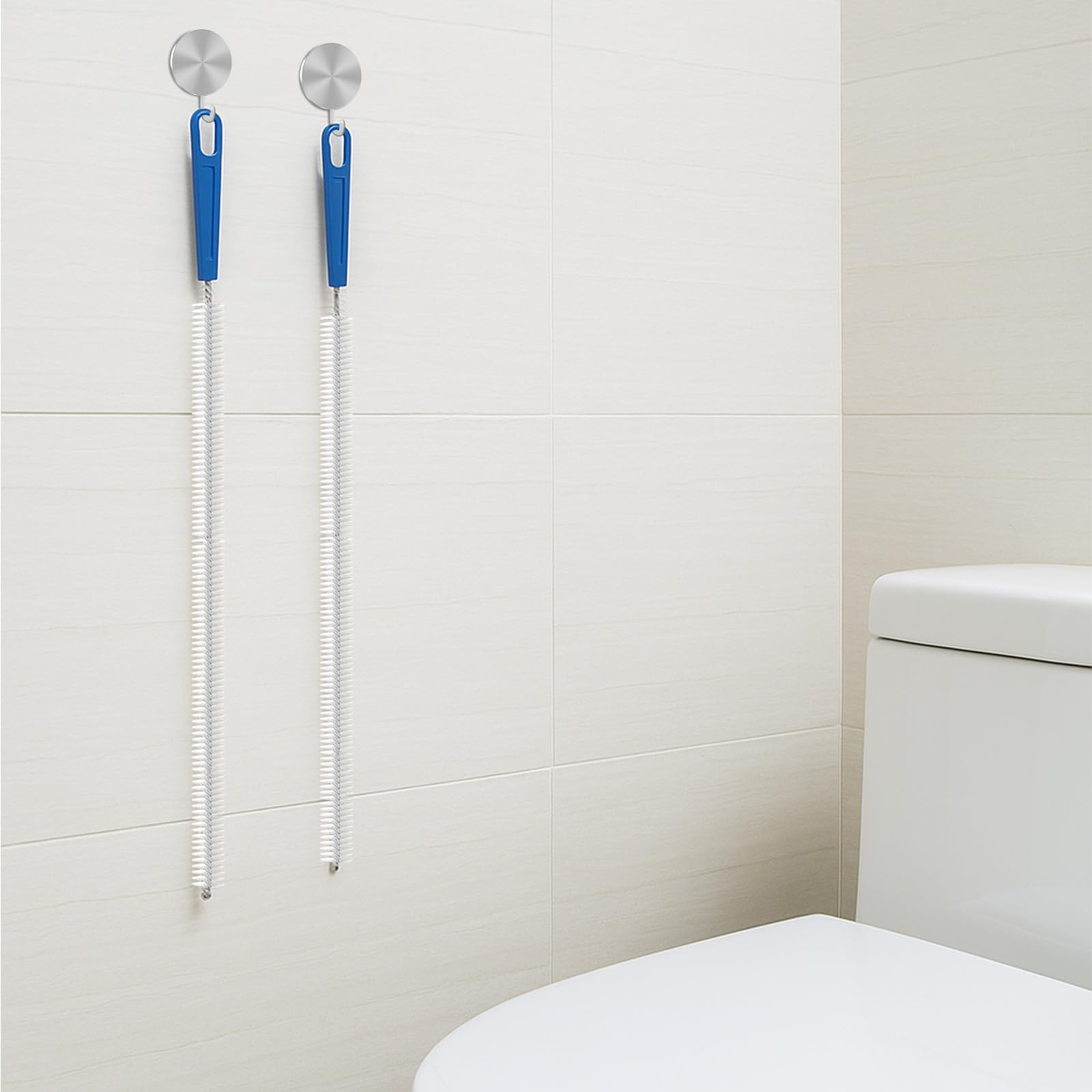 Ymapinc 2 unidades desatascadores en espiral de acero inoxidable para limpieza de tuberías en espiral de nailon para fregaderos, inodoros, duchas, tuberías de cocina (60 cm)
