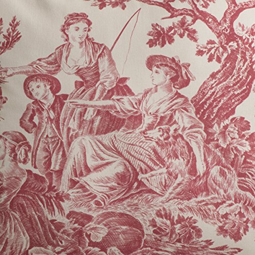 Maison D' Hermine Decorative Cushion Cover 100% Cotton 20"X20" Toile Washable Pillow Cover With Invisible Zipper For Home Décor, Office, Sofa, Couch, Bedroom, The Miller - Red - Spring/Summer #TOP1