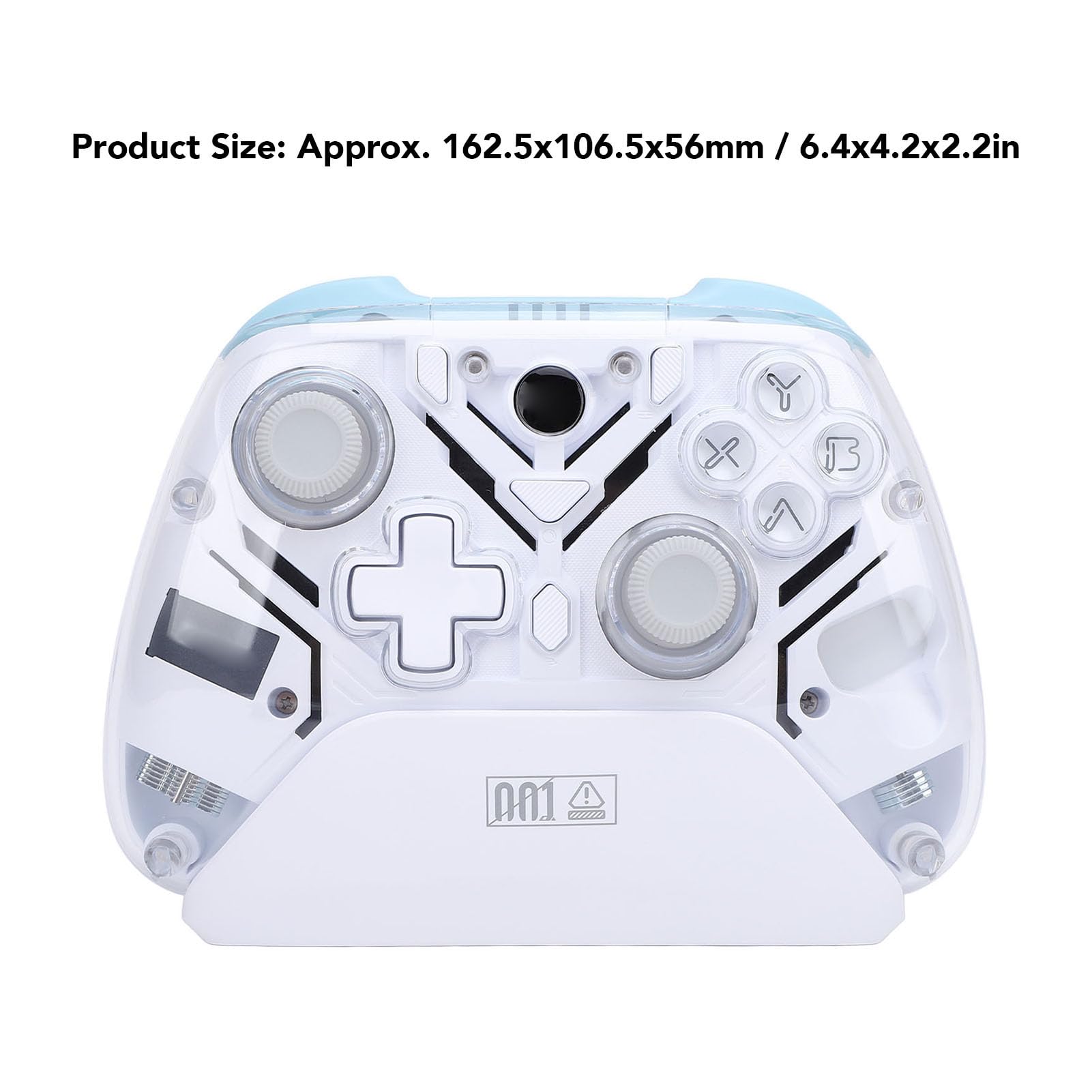 Hamwesh Controlador de Juegos, 2.4G Inalámbrico y BT 5.3 con Disparador Hall Burst RGB Light, Controlador de Juegos para PC, de Inalámbrico con Base de Carga Inteligente para (WHITE)