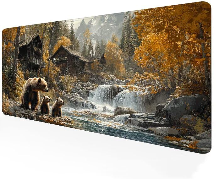 Tapis de souris gamer grand format motif ours une idée cadeau idéale pour accessoire de bureau