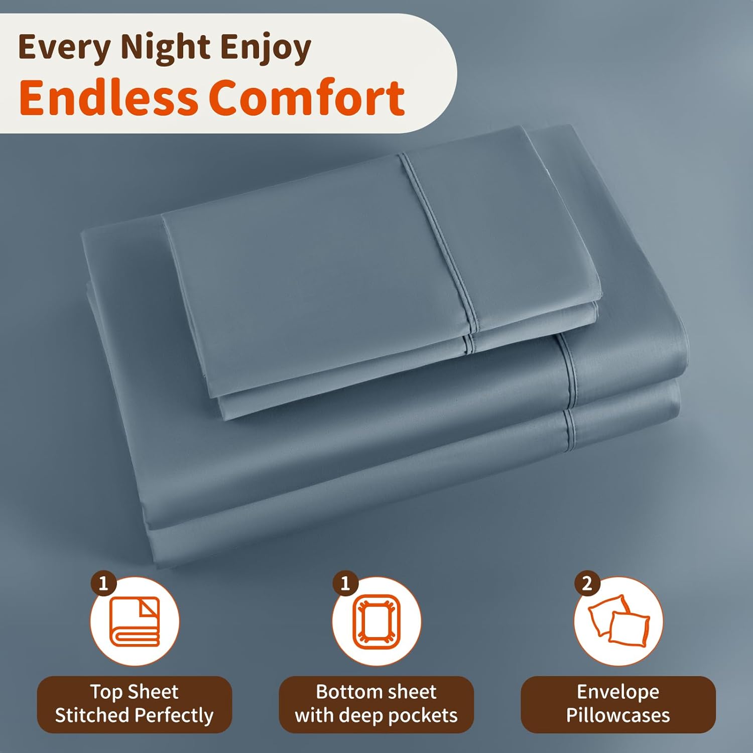 LBRO2M 1000スレッドカウント 100%エジプト綿シーツセット クリフォニアキング 4ピースセット ベッドシーツ ディープポ
