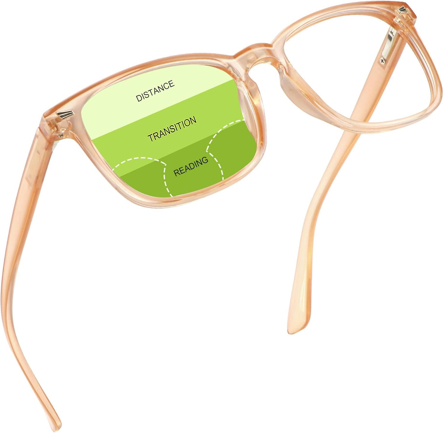 YEIN Progressive Multifocus Reading Glasses, Spring Hinge Blue Light Blocking Glasses for Women Men, No Line Multifocal Readers with Clear Lenses (navy,+0.00/+2.50 magnification)