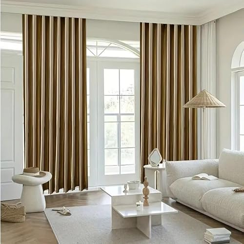 Super Mundo - 1 Pieza Cortina Opaca De Seda, Tamaño 150x260cm,Color Oro,Moderna Y Sencilla para La Sala De Estar o El Dormitorio(91251)