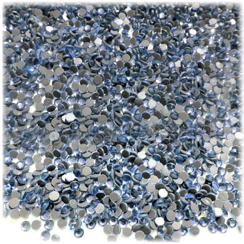 The Crafts Outlet 720-pc Iron On Heat induced Glue, Glass Rhinestones, 2mm (6ss) XX-Small - Light Blue