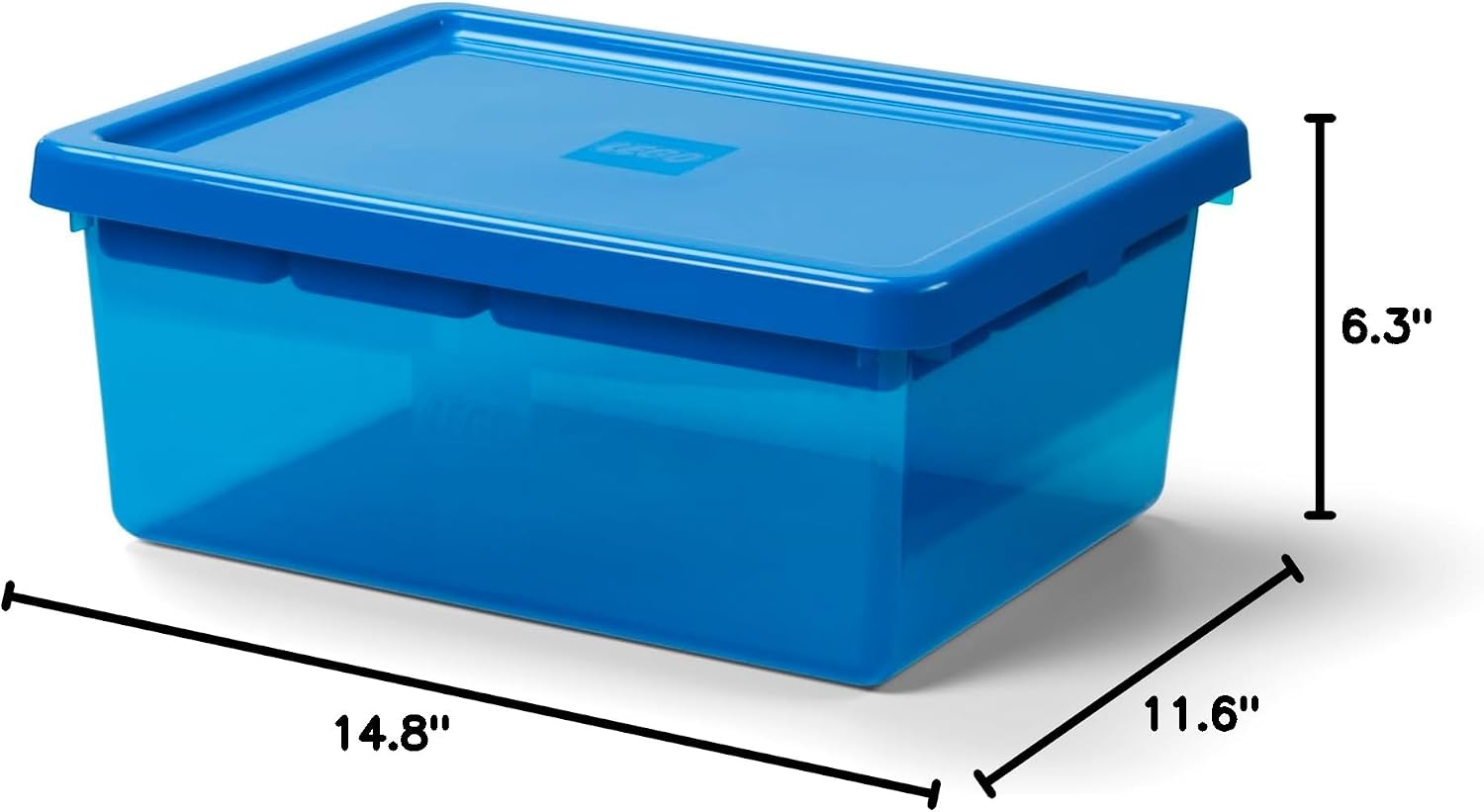 LEGO Sort & Store Medium Blue – 17.7L Durable Polypropylene Organizer with Removable Dividers for Bricks, Mini-Figures & Accessories