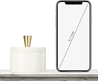 Vista 3 de Queenza Salero de Mármol Blanco con Tapa y Perilla de Latón, Caja de Sal de 3 Pulgadas