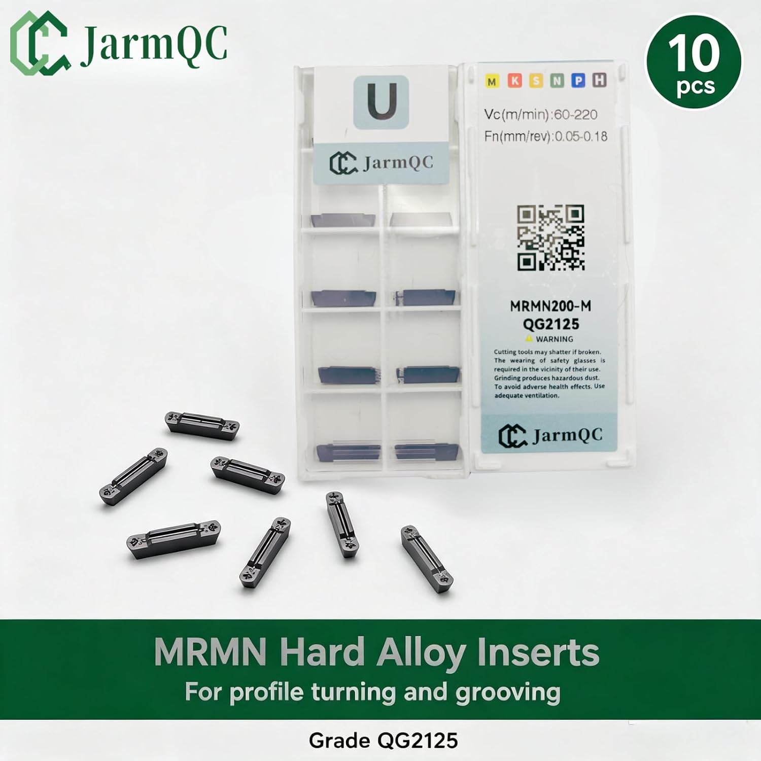 MRMN200-M Carbide Insert for Grooving Tool, Indexable Grooving Insert Professional Cutting Tool for Precision Machining and Turning Operations, PVD Coating