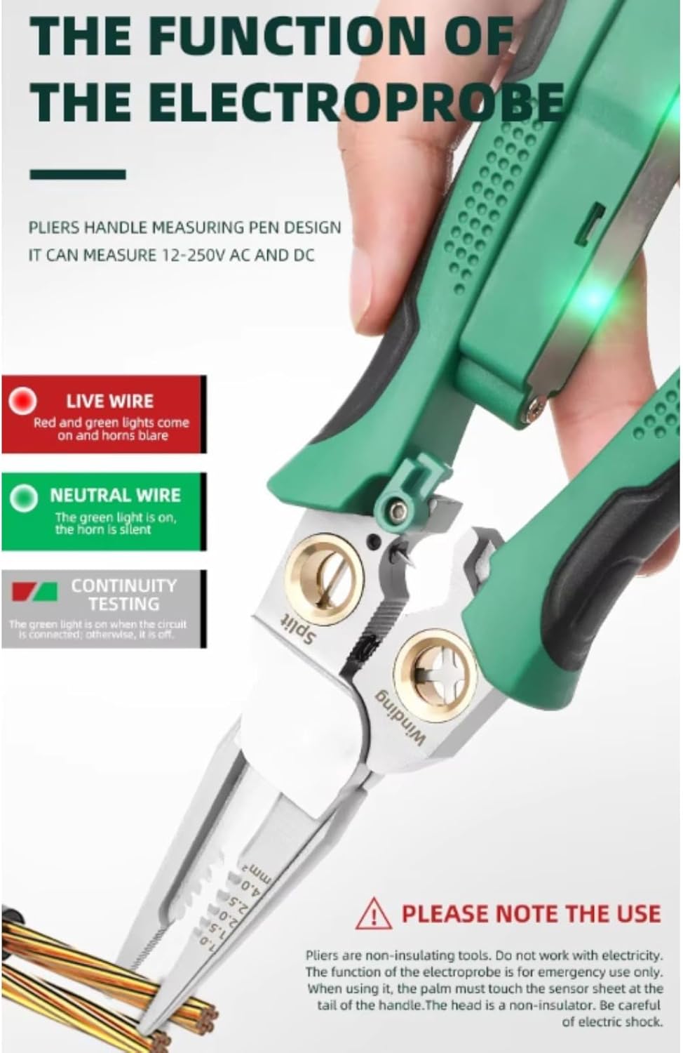 Professional 8-in-1 Electrician Pliers - Wire Stripper Crimper Cutter Combo Tool for Electrical Work, Home Repair & Automotive Use(Gray)