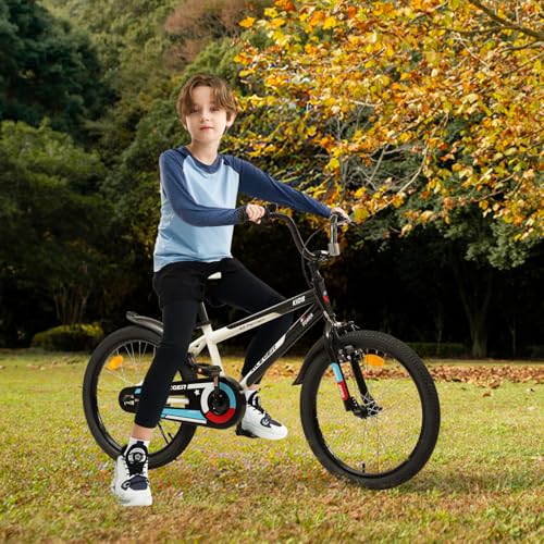 Image of ACEGER Simon Kids Bike for Boys Girls Toddlers, Unisex for Aged 3-13 Years, 12 14 16 18 Inch Children Bicycle with Training Wheels, 20 Inch Bike with Kickstand