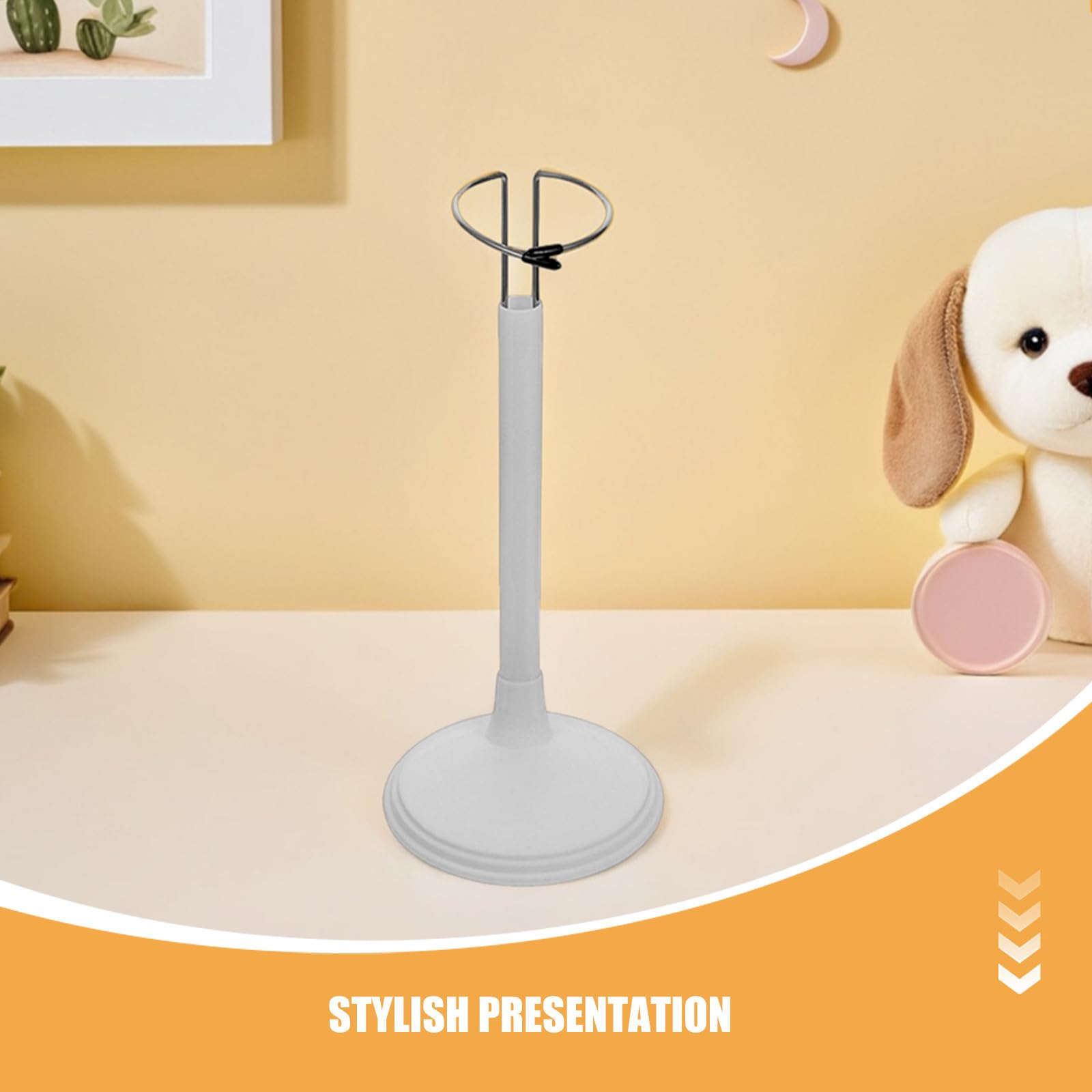 Support de Poupées Réglable en Pvc et Métal Blanc, Lot de 5 Pièces, Multifonctionnel pour Marionnettes et Animaux en Peluche, pour Bureau ou Décoration de Maison de Poupée