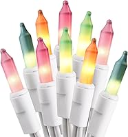 Vista 11 de ODEETRONIC Guirnalda de luces rojas de Navidad, 21.63 pies, 100 unidades, incandescentes, mini luces conectables, certificación UL, para interiores