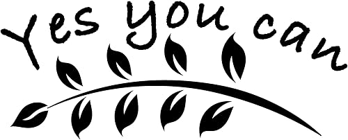 Miniatura 5 de Pegatinas con cita de espejo con rama y palabras positivas de inspiración Dcor - Calcomanía de espejo con texto en inglés "Yes You Can Mirror Decal