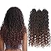 Goddess Locs Crochet Hair 18 Inch 6 Packs Wavy Curly Ends Goddess Faux Locs Crochet Hair for Black Women Pre Looped Crochet Braids Synthetic Hair Extensions (24 Strands/pack,#1B/30)