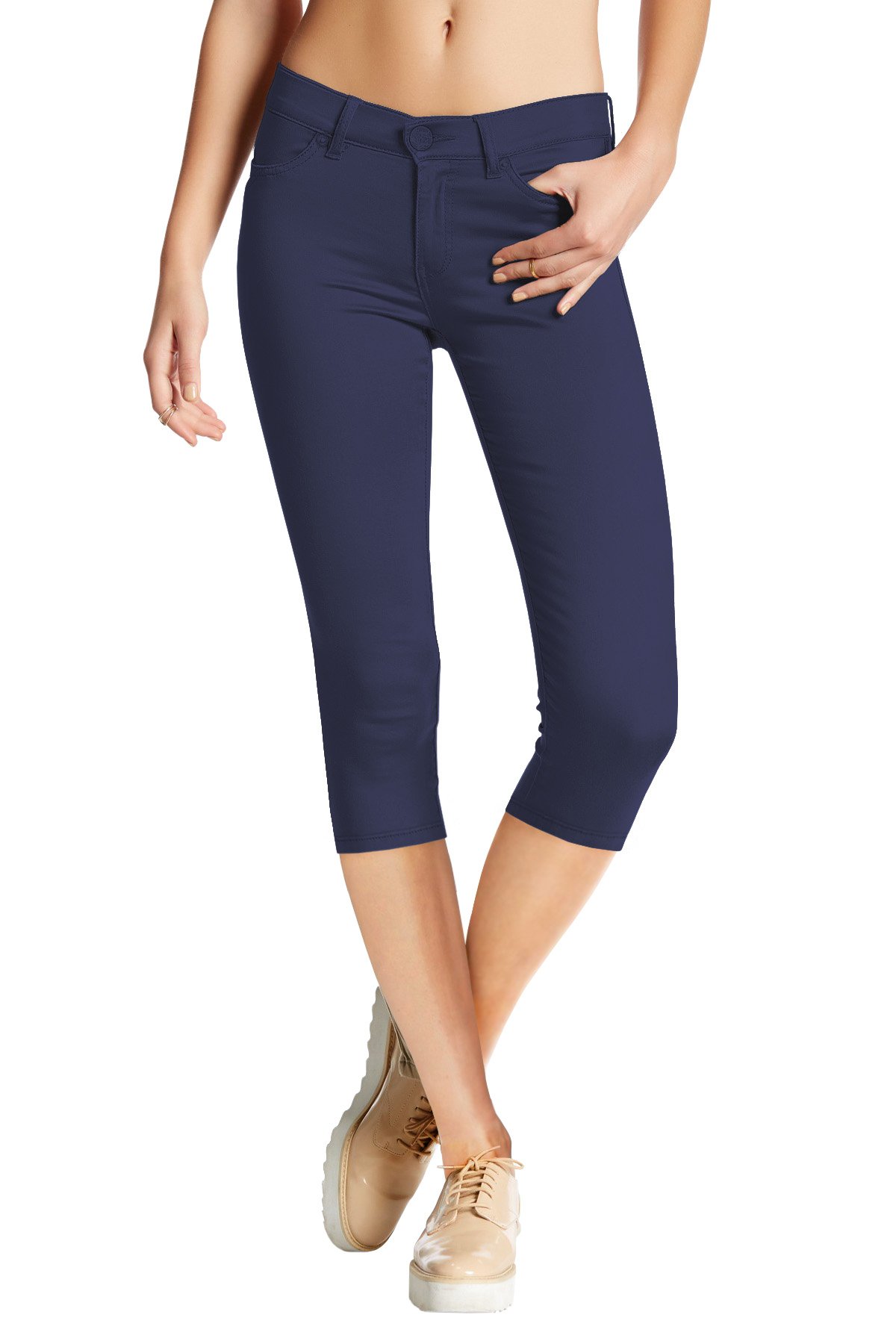 Hybrid Womens Hyper Ultra Stretch Comfy Skinny Pants, Capri, Bermuda