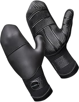 ONeill Psycho Tech 5mm Neoprene Mitten Gloves, Performance Warmth for Cold-Water Surfing and Diving
