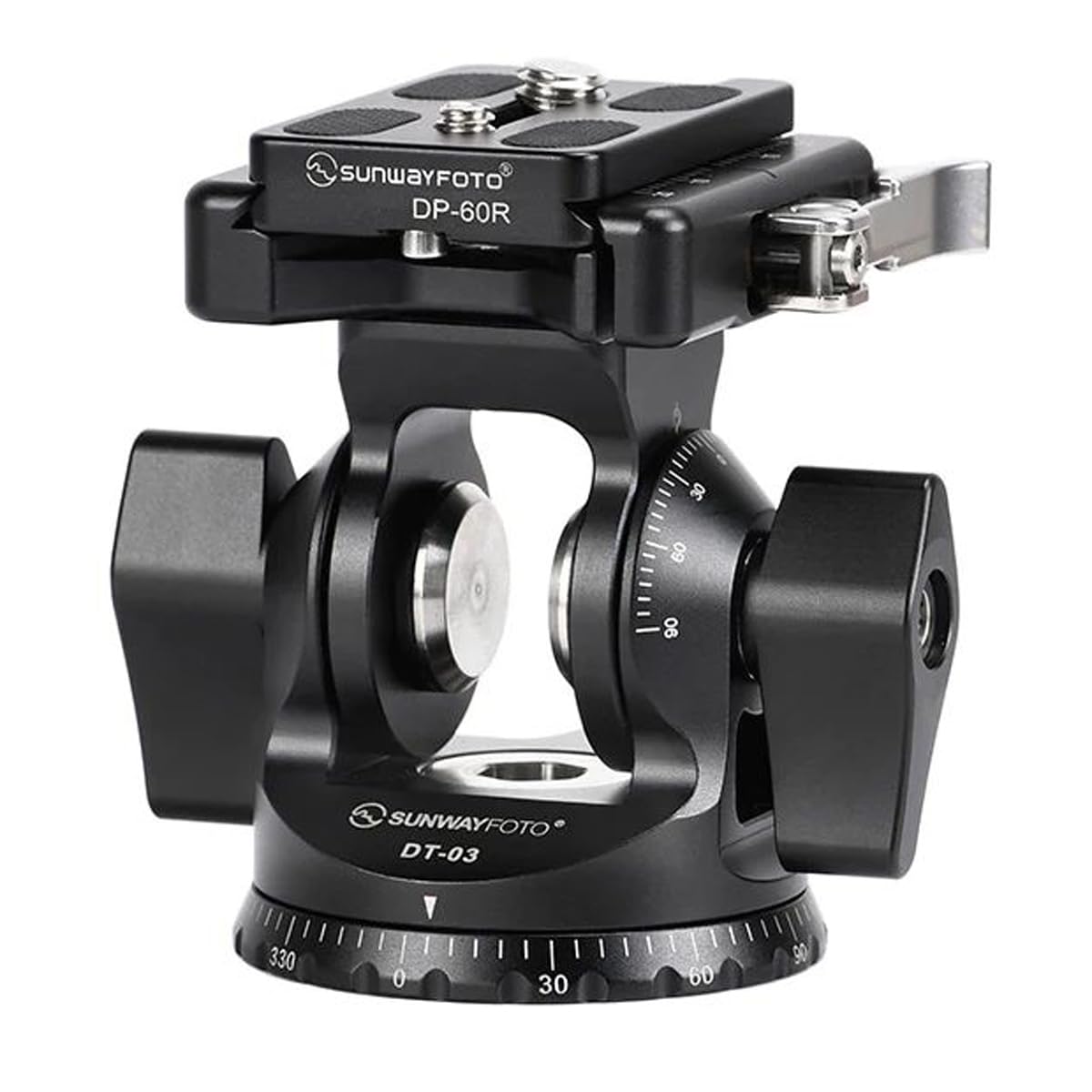 Sunwayfoto DT-03 Two-Way Tilt Head with Lever Lock Clamp & QR Plate Arca Compatible