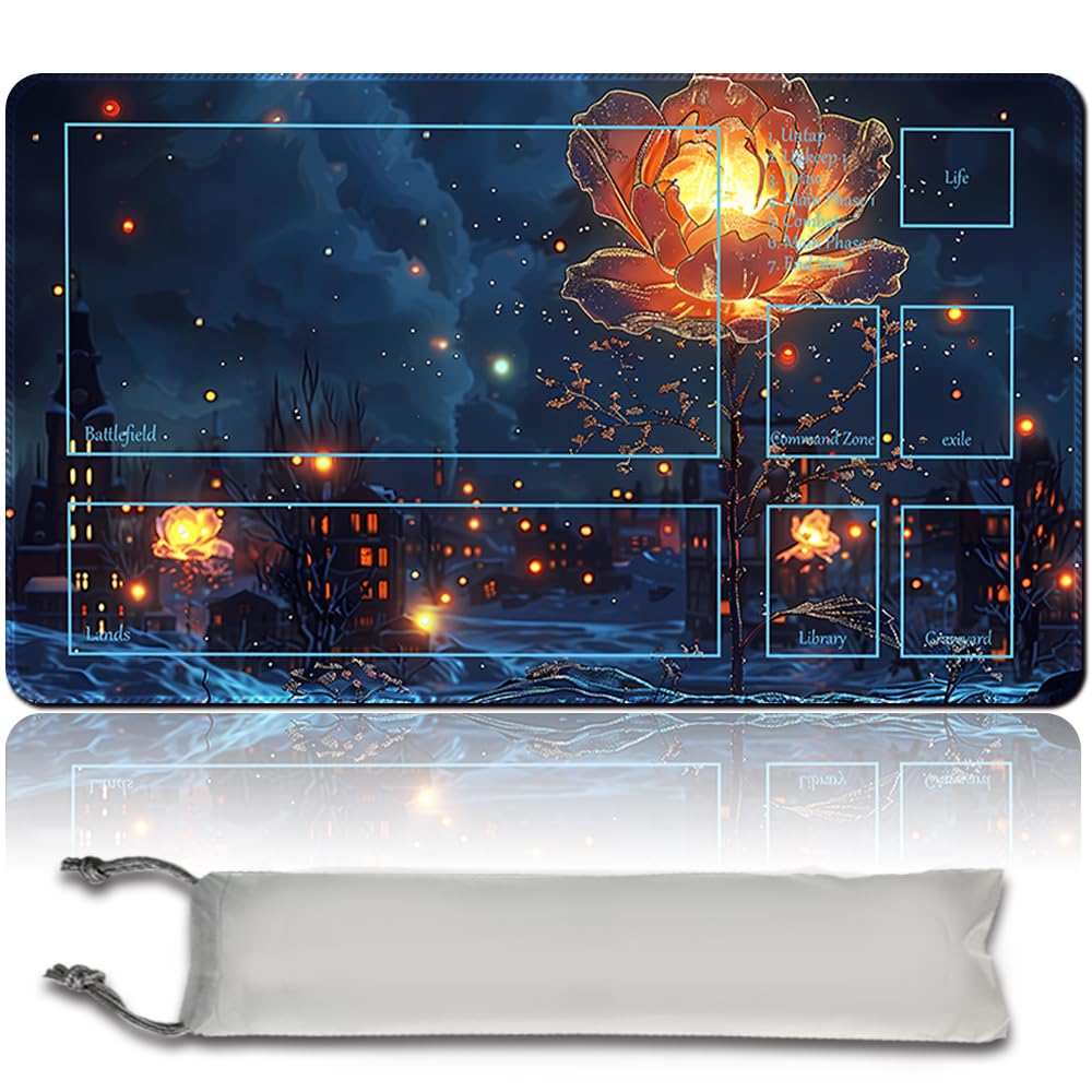 Board Game MTG Playmat + Free Waterproof Bag, Stitched Edges,Ideal for Card Game Enthusiasts TCG Playmat Mouse Pad MTG PlayMat with Zones (An Original Playmat) (With Zone,mtg 30 (14))