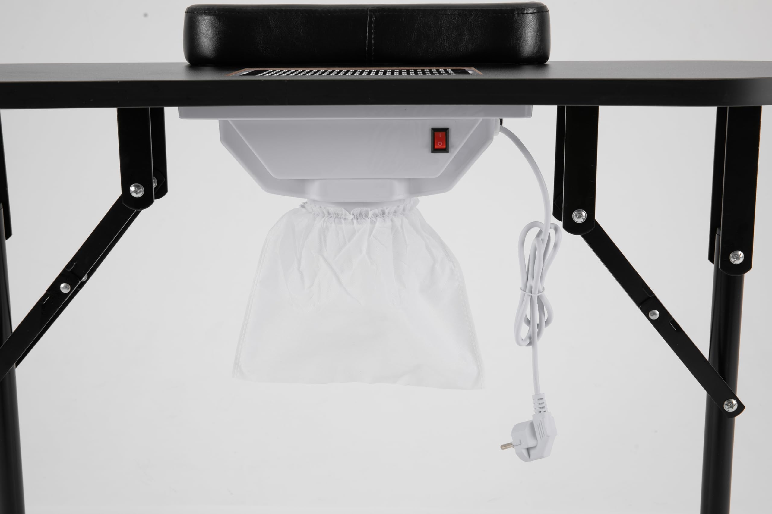 Tavolo pieghevole per manicure con ruote e aspirazione, portatile, 91 x 72, 5 x 40 cm, bianco