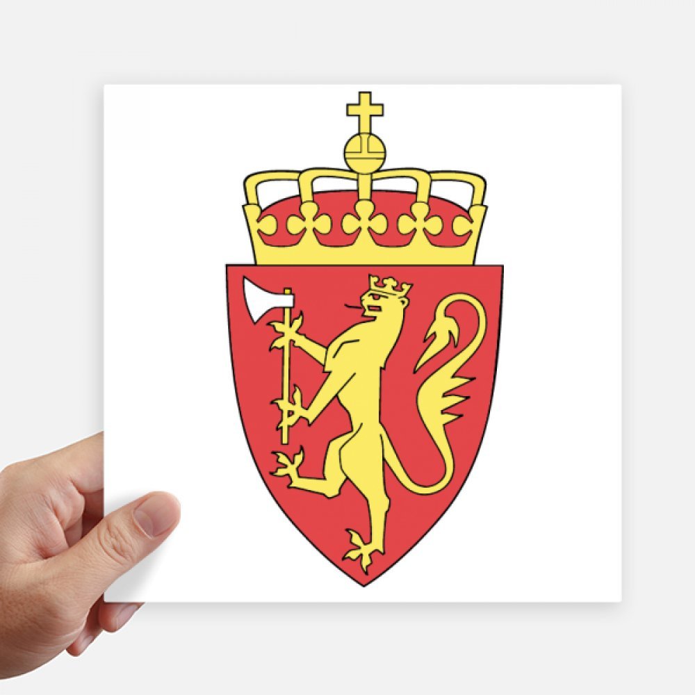Autocollant carré de 20 cm Norvège blason national lot de 4 stickers multicolores