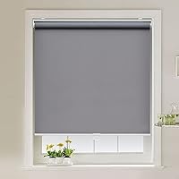 Vista 2 de AOSKY - Persianas enrollables opacas sin cordón para oscurecer la habitación, con sistema de resorte, protección UV, para puertas/ventanas del hogar