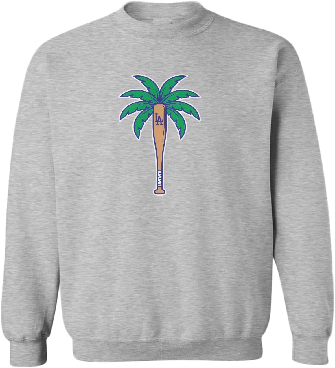Tcombo Los Angeles Palm Tree Cali Baseball Bat Toddler Fleece Crewneck Sweater