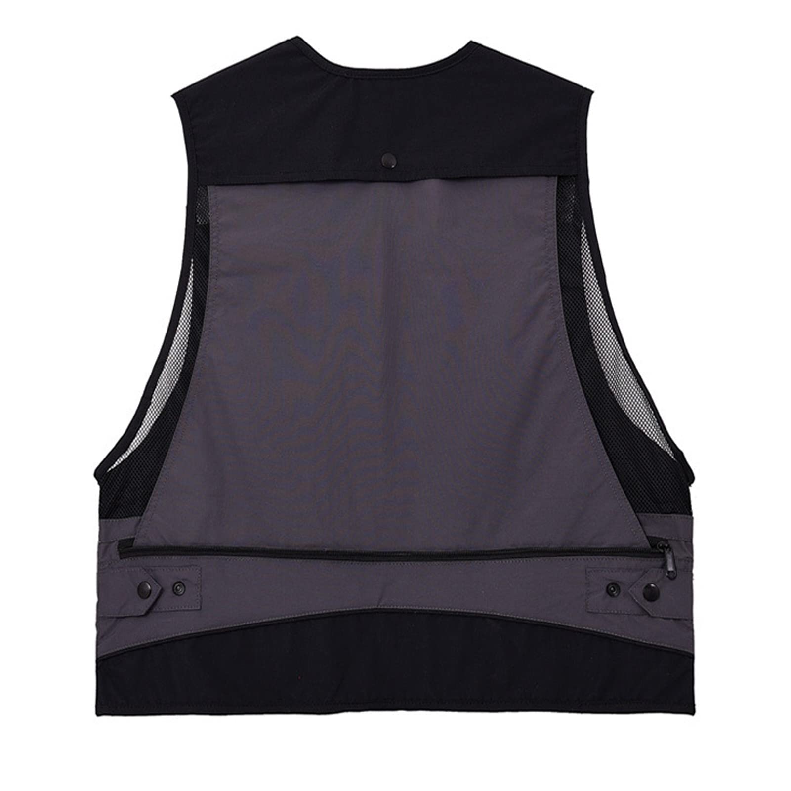 Hombre Multi Bolsillo Chaleco Chaleco Suelto Casual Pesca Sin Mangas Chaquetas De Trabajo Chaleco Ligero Al Aire Libre Senderismo Reporteros Outwear Top Gris Oscuro-L